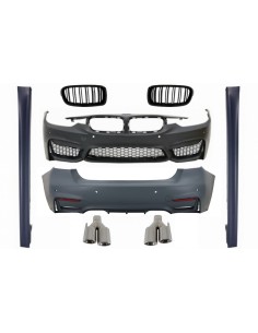Kit per BMW Serie 3 F30 (11-15) F30 LCI (16-up) con Suggerimenti marmitta di scarico e griglie centrali M3 Sport Design
