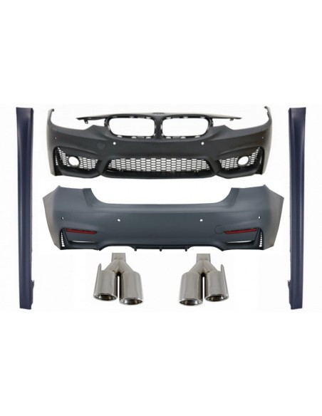 Kit completo per BMW Serie 3 F30 (11-19) con Parafanghi anteriori e cofano in cromato