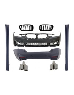 Corredo per BMW 3 serie F30 non LCI & LCI (11-18) con punte laterali delle gonne e griglie centrali
