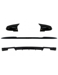 Bagagliaio Lip Spoiler con Paraurti posteriore Spoiler Valance Diffusore Doppia uscita e specchio copre per BMW 3