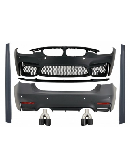 Kit completo con fibra di carbonio scarico per BMW F30 (11-19) EVO II M3 CS Style con out nebbia Lampade
