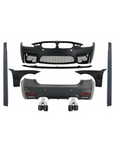Kit completo per BMW 3 serie F30 (11-19) con doppie punte in carbonio e parafanghi anteriori e cofano in carbonio