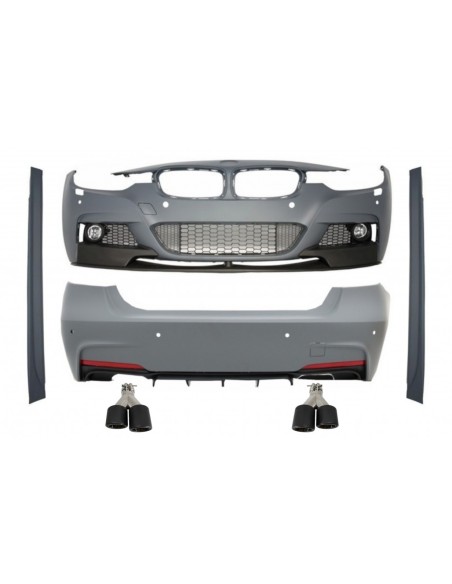 Kit Completo Doppio Doppio Scarico Scarico Suggerimenti in Fibra di Carbonio Opaco per BMW 3 Serie F30 (11-19)