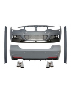 Completo Kit Dual Twin Scarico Suggerimenti Cromati per BMW 3 Serie F30 (11-19)