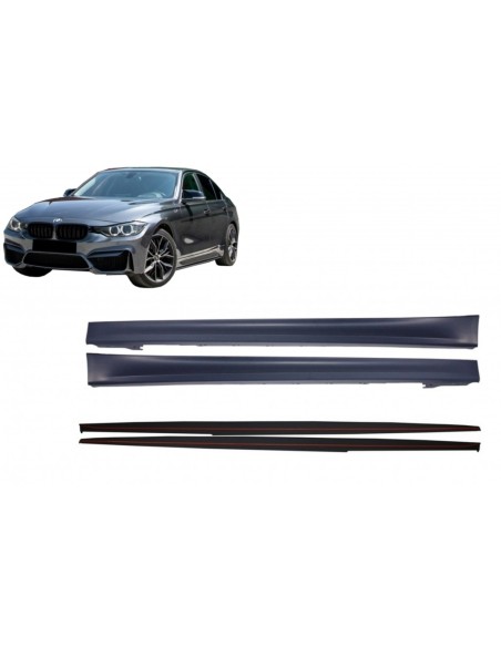 Laterali Gonne con Estensioni Add-on Lip per BMW 3 Serie F30 F31 Berlina Touring (11-18)