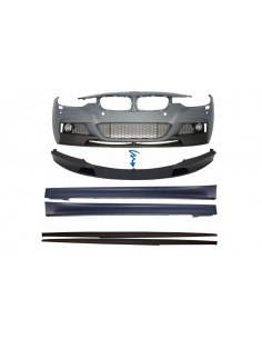 Paraurti Anteriore Spoiler con Laterali Gonne ed Estensioni Add-on Lip per BMW 3 Serie F30 F31 Sedan Touring (11-18)