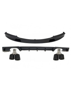 Labbro Anteriore dello Spoiler con Valance Diffusore Doppia Uscita e Scarico per BMW 3 Serie F30 F31 (11-up) M Design