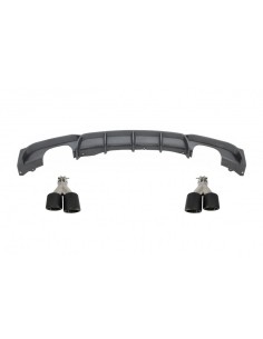 Diffusore Posteriore Singolo - Doppio Carbonio dello Sbocco con Punta in Fibra di Carbonio Opaca per BMW 3 Serie F30 F31 (11-up)