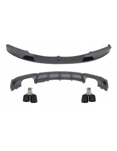 Diffusore Posteriore Singolo - Doppio Scarico in Carbonio e Scarico in Fibra di Carbonio Opaca per BMW 3 Serie F30