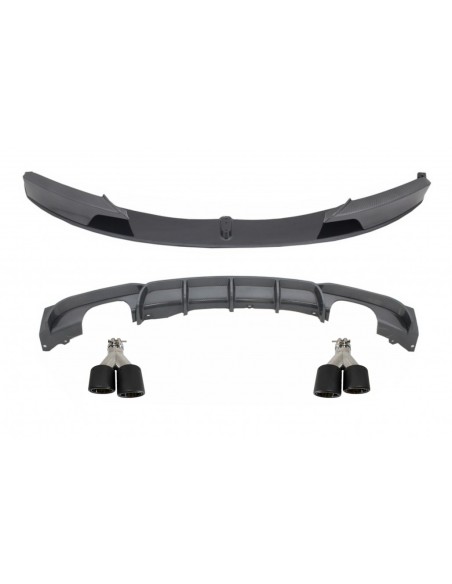 Diffusore Posteriore Singolo - Doppio Scarico in Carbonio e Scarico in Fibra di Carbonio Opaca per BMW 3 Serie F30
