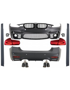 Corredo per BMW 3 serie F30 (11-19) con LED luci posteriori sequenziale e scarico carbonio.