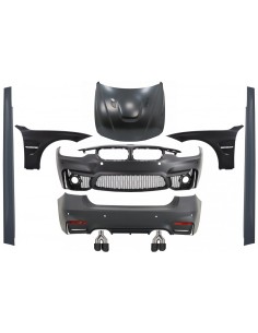 Corredo per BMW 3 serie F30 (11-19) EVO II M3 CS Design con parafanghi anteriori e cofano e silenziatore suggerimenti