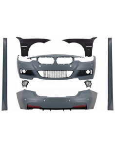Kit con parafanghi anteriori e fender antinebbia per BMW Serie 3 F30 (11-19) Design M-Technik.
