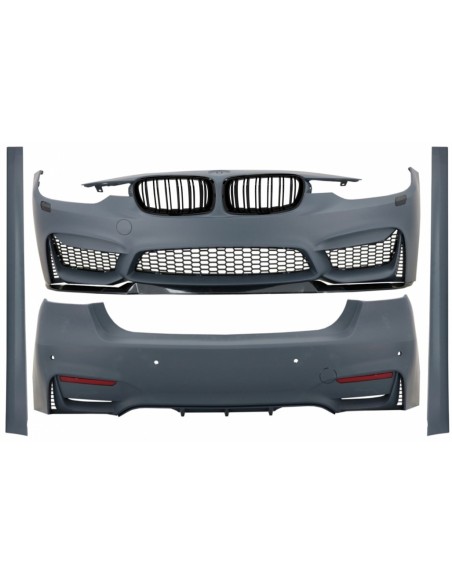 Kit con griglia centrale a doppia striscia rene per BMW 3 serie F30 (11-19) con aspetto M3 CS, senza luci fendinebbia.