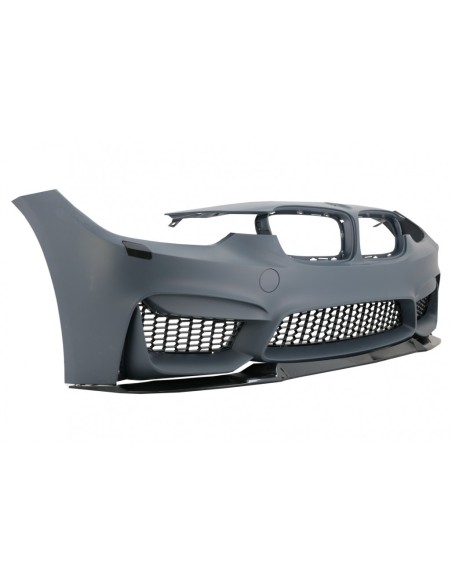 Kit con griglia centrale a doppia striscia rene per BMW 3 serie F30 (11-19) con aspetto M3 CS, senza luci fendinebbia.