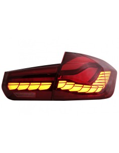 Fanali posteriori OLED in design M4 per BMW Serie 3 F30 Pre LCI & LCI (11-19) F35 F80 Red Clear con luce di svolta sequenziale. 2