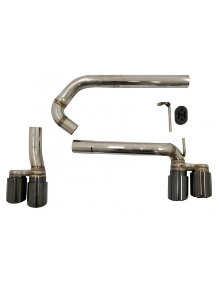 Doppi sistemi di scarico Twin Black Muffler Tips per BMW Serie 3 F30 F31 (11-18) M3 M Sport Design.