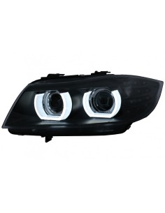 Fari a LED DRL Xenon 3D Angel Eyes per BMW 3 serie E90 E91 LCI (08-11) in Nero. 2