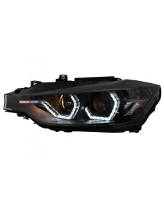 Fari a LED DRL Angelo Occhi per BMW 3 Serie F30 F31 LCI Berlina Touring (15-19) in Nero. 2
