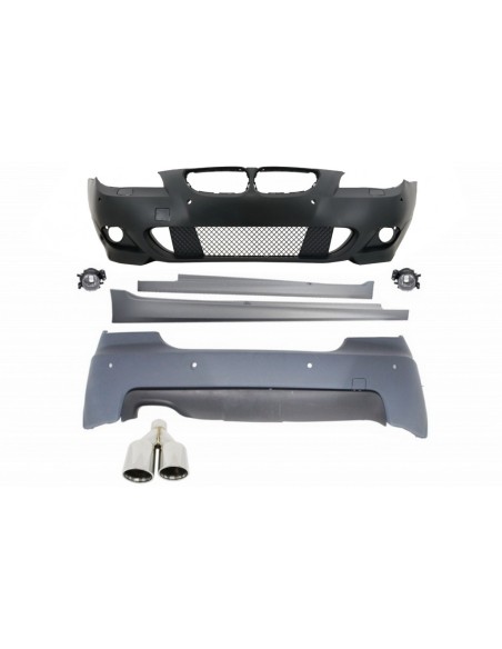 Kit M-Technik per BMW E60 5 serie (03-07) w/ PDC 24mm + scarico M-Power sinistra
