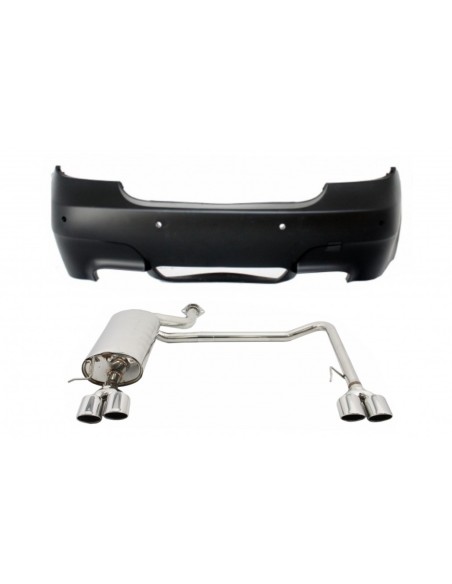 Paraurti posteriore w/ PDC 24mm per BMW 5 serie E60 (03-07) e sistema di scarico Twin Double Quad M5 Design