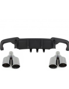 Doppio diffusore dell'aria dello sbocco per BMW 5 serie F10 F11 (11-17) M Design Sport w/ scarico nero
