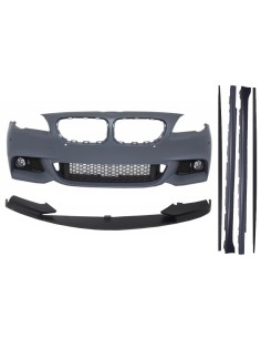 Paraurti anteriore per BMW 5 serie F10 F11 (11-14) w/ labbro di estensione e laterali gonne