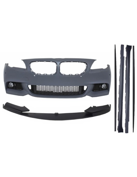 Paraurti anteriore per BMW 5 serie F10 F11 (11-14) w/ labbro di estensione e laterali gonne