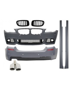 Kit completo per BMW Serie 5 F10 (11-in poi) in design M-Technik con scarico design M-Power e griglie