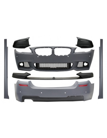 Kit w/ spoiler labbro e specchio copre per BMW 5 serie F10 non LCI (11-14) M Design carbonio