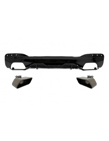 Diffusore posteriore del paraurti per BMW 5 serie G30 G31 Limousine Touring (17-up) w/ scarico nero