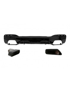 Paraurti posteriore diffusore w/ scarico per BMW 5 serie G30 G31 Limousine Touring (17-up) Nero
