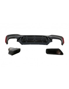 Il diffusore del paraurti posteriore w/punta il nero per BMW 5 serie G30 G31 Limousine Touring (17-up)