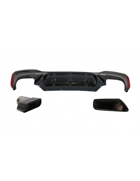 Il diffusore del paraurti posteriore w/punta il nero per BMW 5 serie G30 G31 Limousine Touring (17-up)