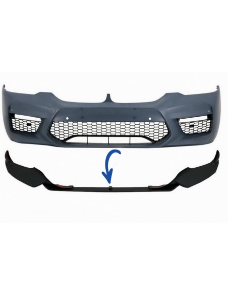 Spoiler paraurti anteriore per BMW 5 serie G30 G31 Limousine Touring (17-up) M5 Design nero