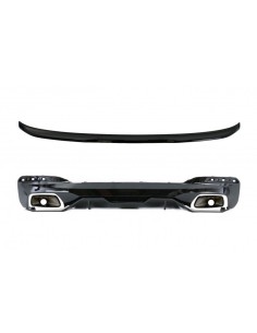 Diffusore w/ scarico Tips & Trunk Boot Spoiler per BMW 5 serie G30 Limousine (17-up) 540 M pianoforte nero