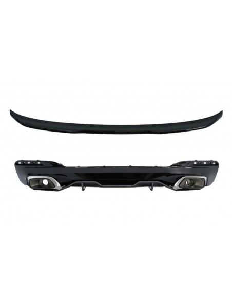 Diffusore w/punte dello scarico e spoiler dello stivale del tronco per lo sguardo del carbonio di BMW 5 serie G30 (16-19) 540