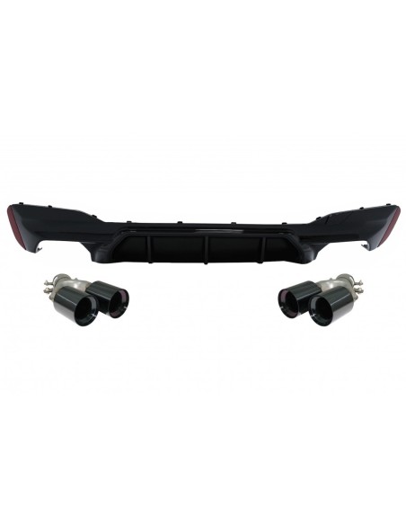 Il nero del piano del diffusore del paraurti posteriore w/capovolge il nero per BMW 5 serie G30 G31 Limousine Touring (17-)