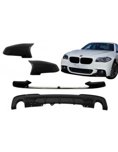 paraurti w/specchio copre & doppio scarico del diffusore singolo scarico per BMW 5 serie F10 F11 Sedan Touring (15-17)