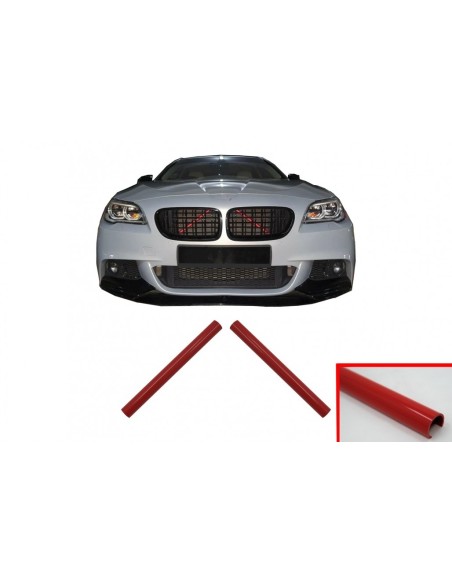Set V-Brace ornamenti griglia strisce inserti Trim per BMW 1 2 3 4 5 6 7 Series Rosso