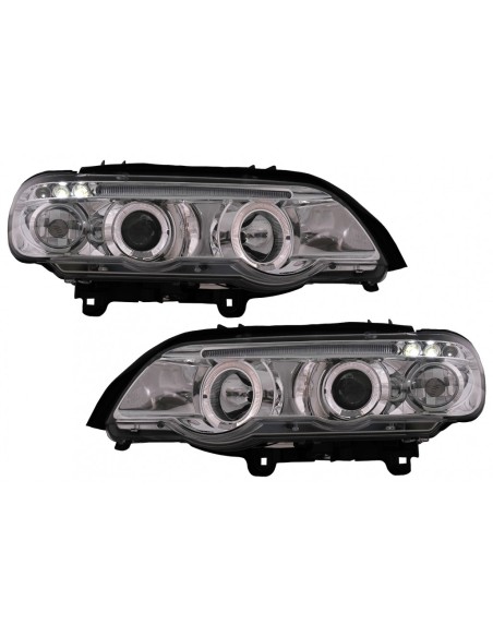 Angelo Occhi Fari per BMW X5 SUV E53 (00-10.03) Cromo