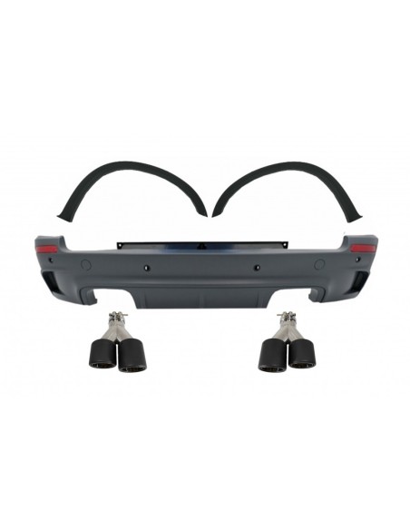 Paraurti posteriore e passaruota Fender Flares w/ Dual Twin scarico fibra di carbonio Matte per BMW X5 E70 (07-13)