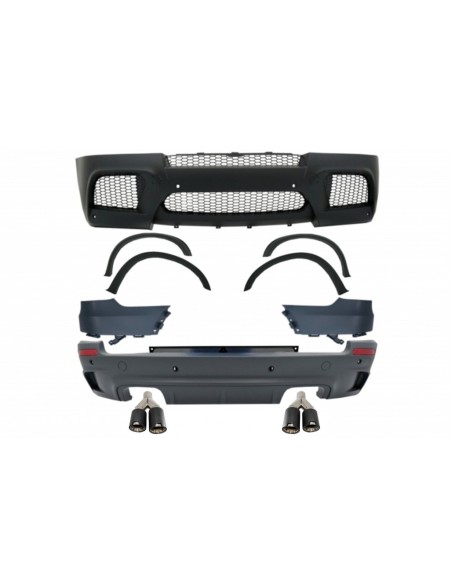 Kit per BMW X5 E70 (07-13) w/ Dual Twin scarico suggerimenti fibra di carbonio opaco X5M M Design