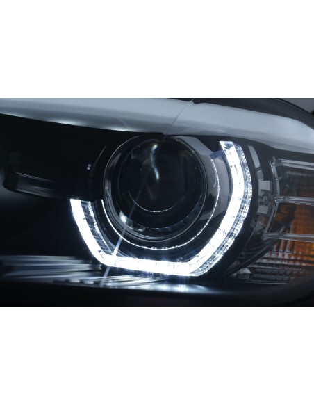 Xenon fari Angel Eyes 3D LED DRL per BMW X5 E70 (07-10) Nero AFS