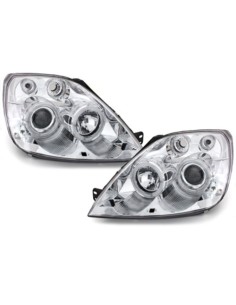 Fari per Ford Fiesta MK6 (05.02-08.05) Angel Eyes 2 Halo Cerchi Cromo