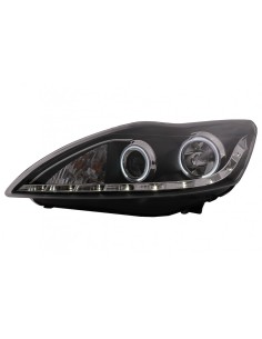 CCFL LED DRL Angel Eyes fari per Ford Focus II Facelift (08-10) Nero 2