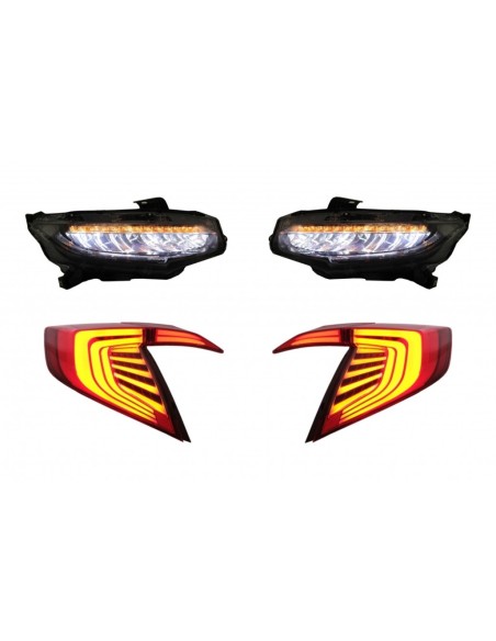 Montaggio fari e fanali posteriori per HONDA Civic MK10 FC FK (16-up) Limousine Full LED w/ sequenziale dinamico luci di svolta