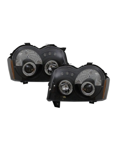 Fari a LED per Jeep Grand Cherokee WH (05-08) Halo Angel Eyes Nero