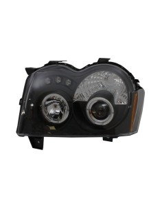 Fari a LED per Jeep Grand Cherokee WH (05-08) Halo Angel Eyes Nero 2