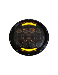7 pollici CREE LED fari angelo occhio ambra Halo DRL per Jeep Wrangler JK TJ LJ Land ROVER Defender Mercedes W463 nero 2